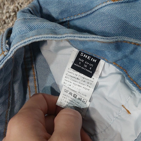 Shein EZwear Womens High Waisted Wide Boyfriend Jeans Smiley Face Small 4 - Picture 7 of 9